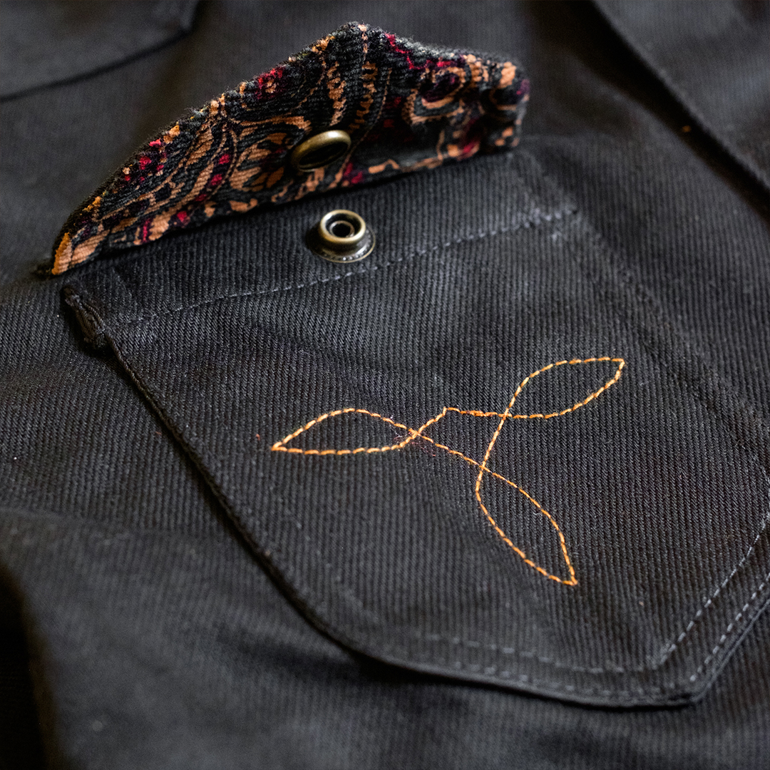 Western Shirt - Selvedge Denim Black x Black - Image 3